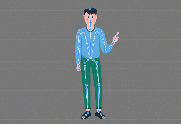 สร้างตัวการ์ตูนจากภาพถ่ายฟรี step2: เพิ่มกระดูกให้กับตัวละครของคุณ