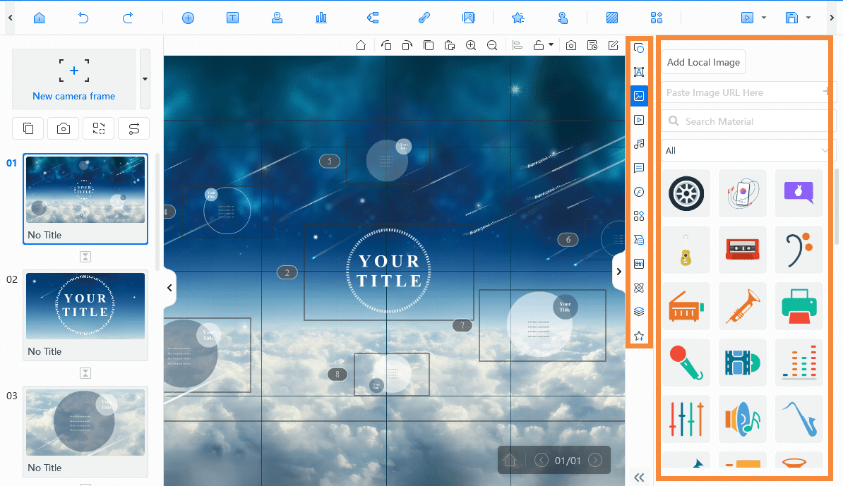 Add Your Content in the Animated Presentation Maker