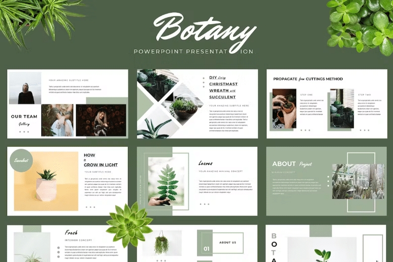 Plantkunde PowerPoint-presentatie voor Eco-thema's Interactieve PowerPoint-sjablonen