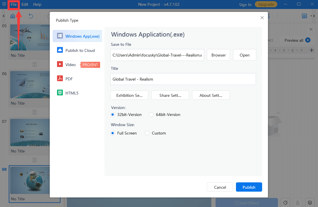 Preview And Publish The Animated Video Presentation