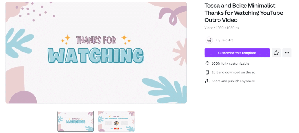 youtube outro template