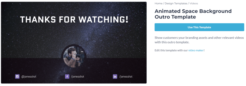 outro youtube template