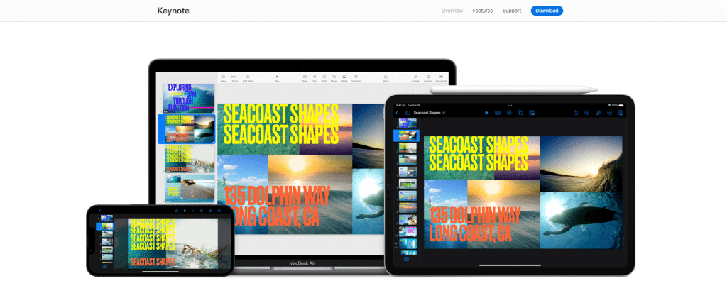 ilmainen valokuvien diaesitysten luominen musiikilla Keynote