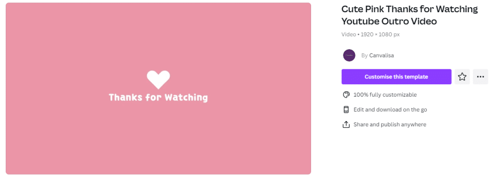 asethetic outro youtube template