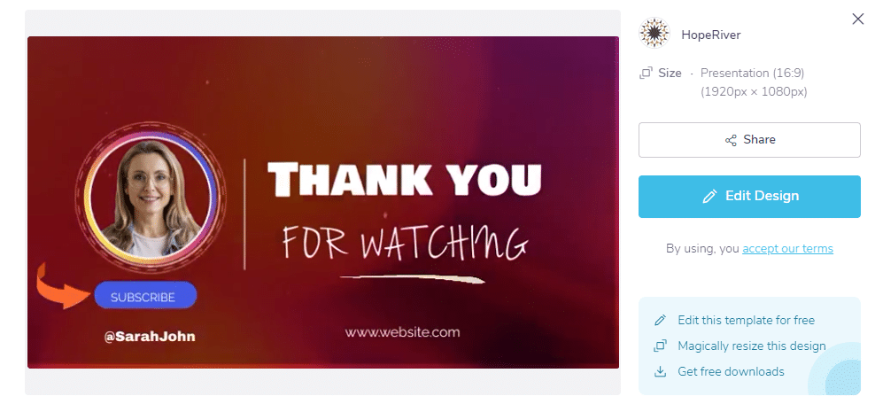 animated outro youtube template