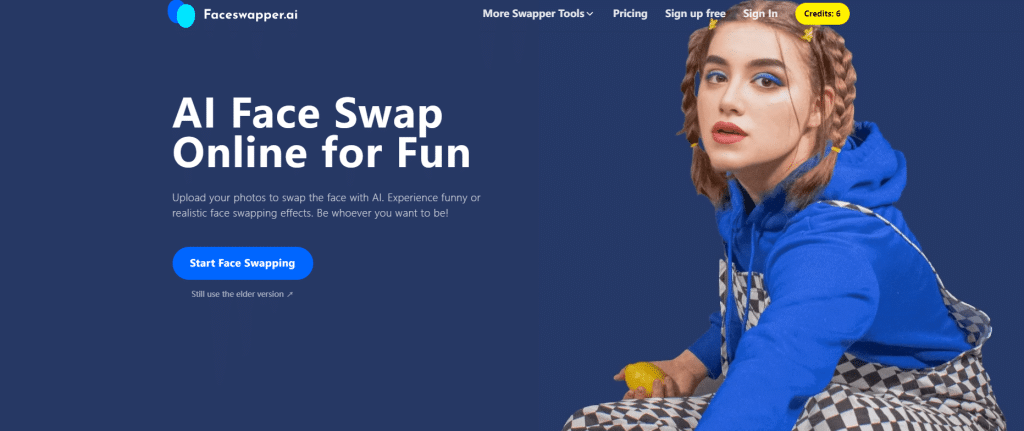 nemokama veido keitimas internete Faceswapper ai