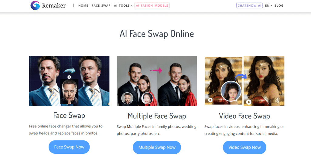 nemokama veido keitimas internetu Remaker