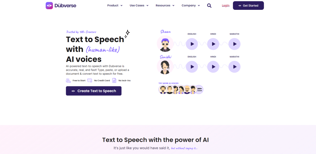 AI Text to Voice Dubverse