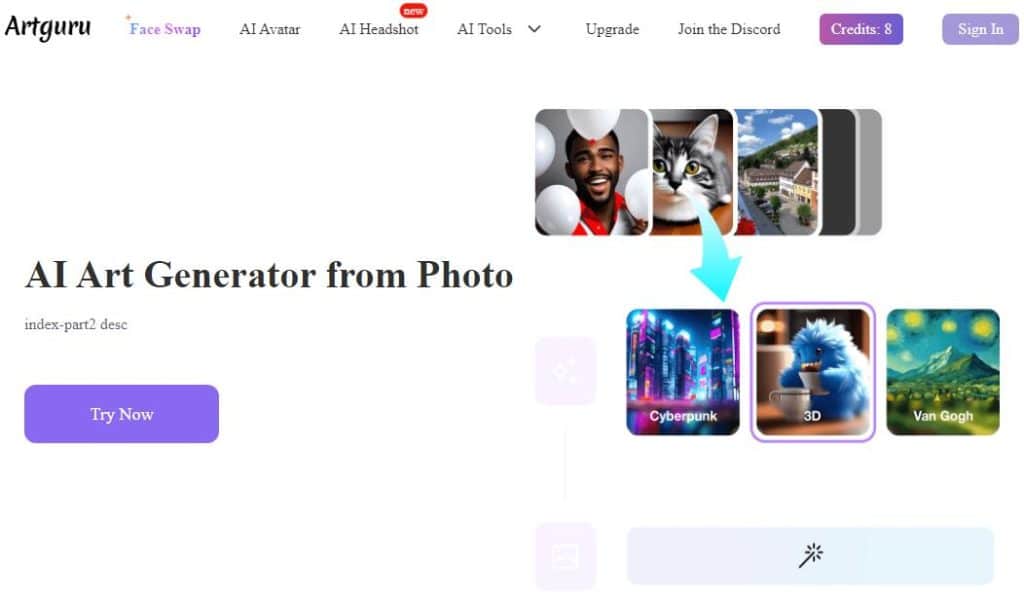 Internetinis veido keitimo įrankis Artguru