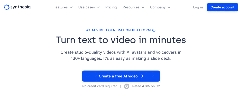 AI video generator Synthesia