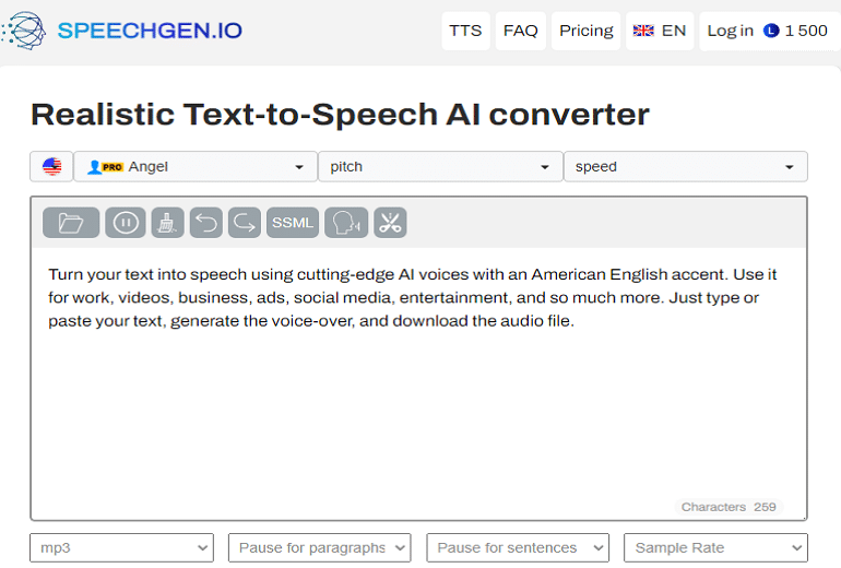 textový generátor hlasu online zdarma Speechgen