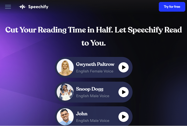 generátor textu na hlas online zdarma Speechify