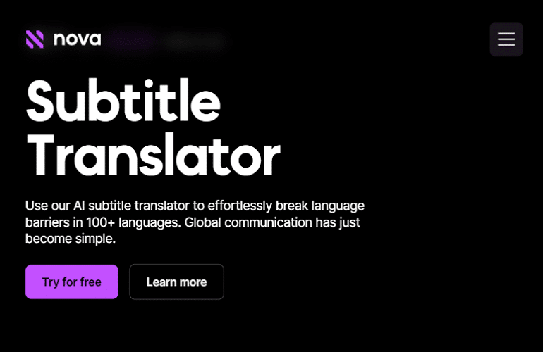 ai subtitle translator Nova