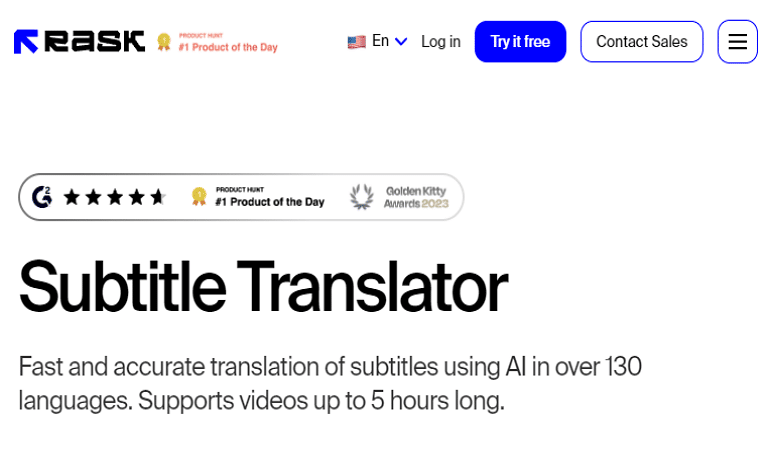 ai subtitle translator Rask