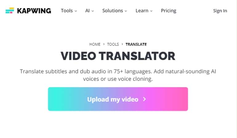 ai video translator Kapwing