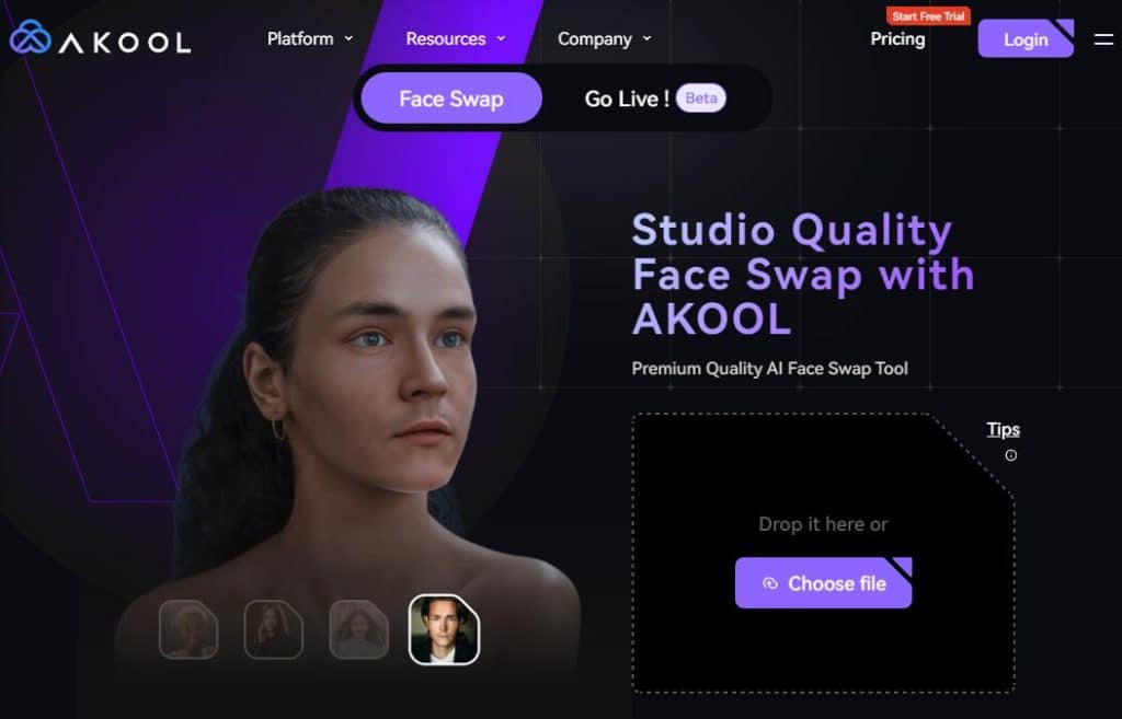 AI vaizdo veidų keitimas