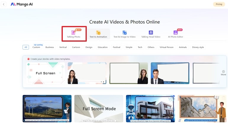 approcher l'option photo parlante