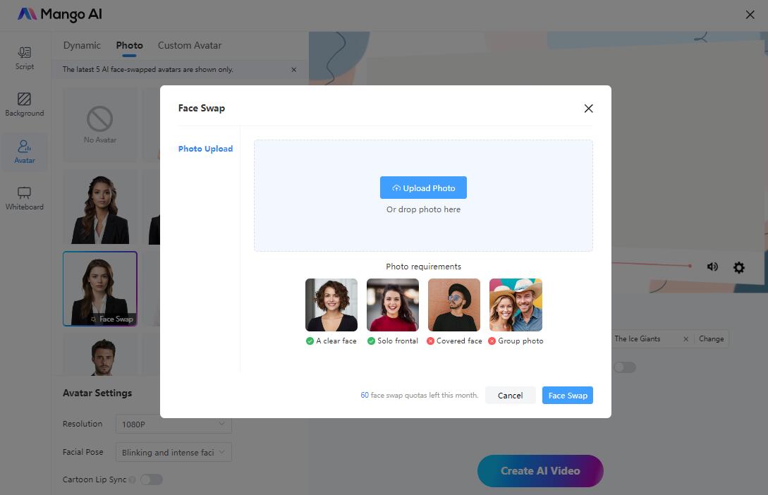 veidų keitimo vaizdo įrašas