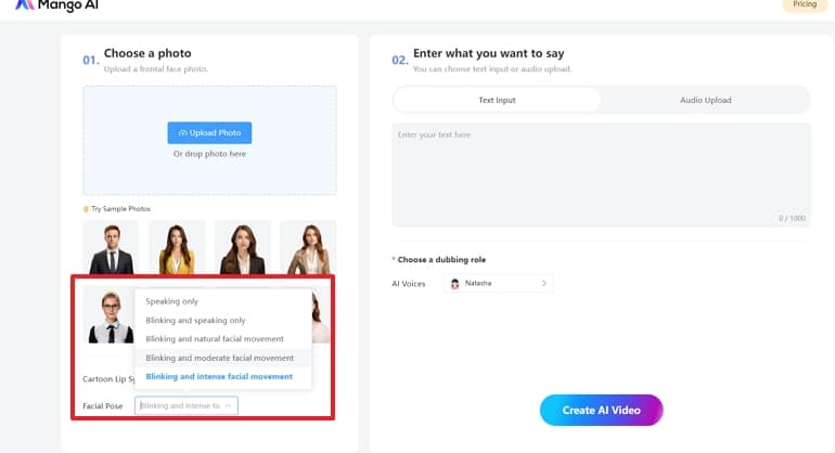 Personnaliser le visage de l'avatar IA