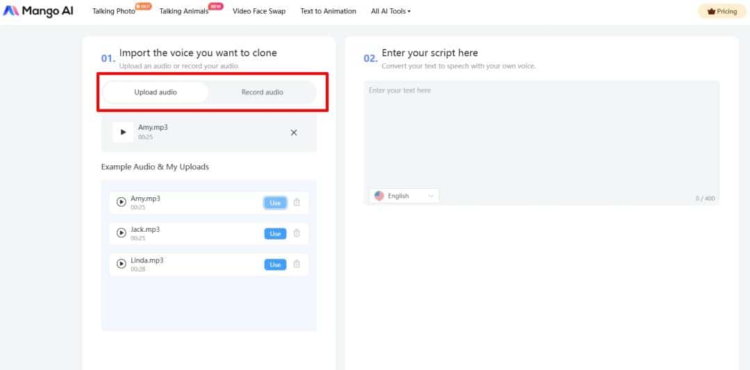import-prøve-stemme