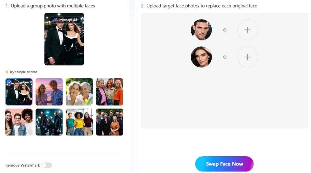 kelių veidų apsikeitimas-mangoai