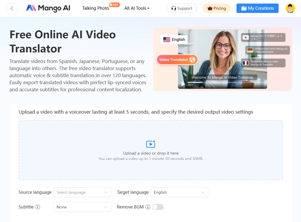 translate audio in video, video audio translator