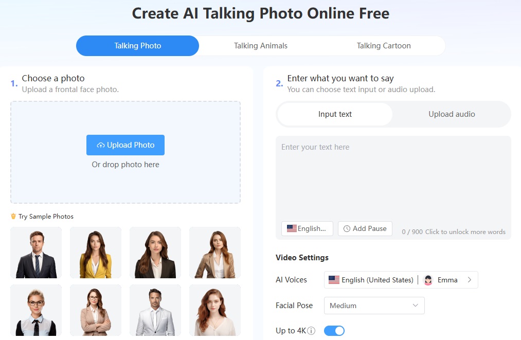 온라인에서 무료로 사진으로 얼굴 애니메이션 만들기