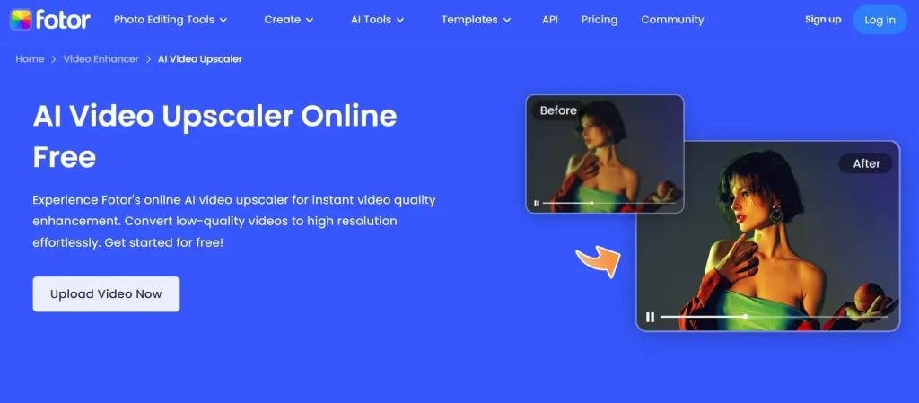 fotor ai videoupplösningsuppskalare