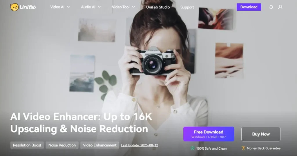 Unifab AI-videoupplösningsuppskalare