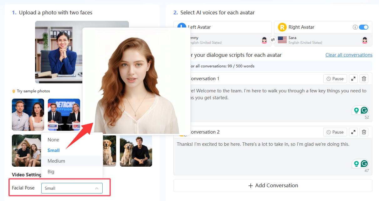 hr training video, avatar dialog