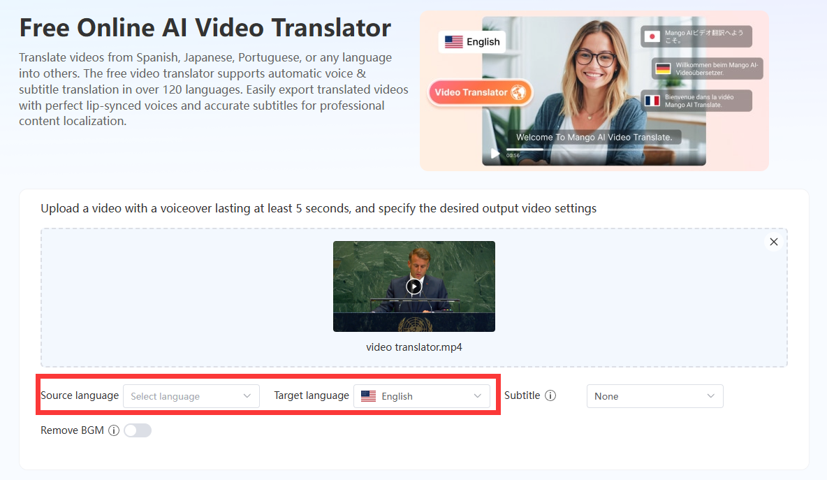 kääntää ääni videosta