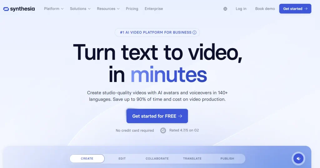 synthesia ai generated video from text