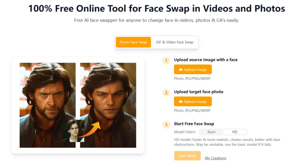 kasvojenvaihtosivusto