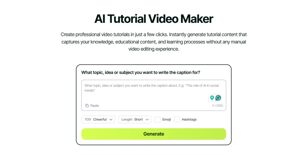 tutorial video creator, tutorial video maker