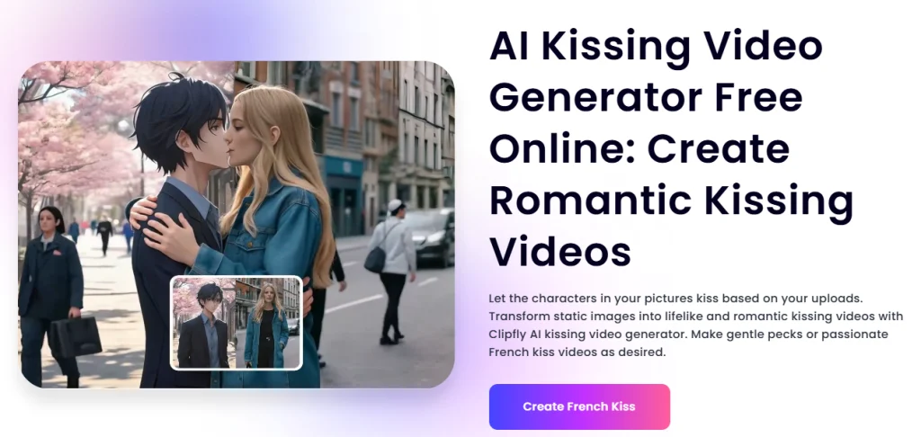 ai kiss video generator, french kiss, ai kissing