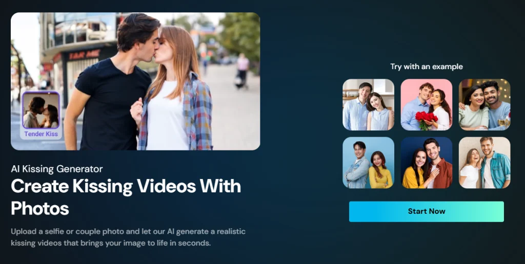 ai kissing video generator free online, french kiss