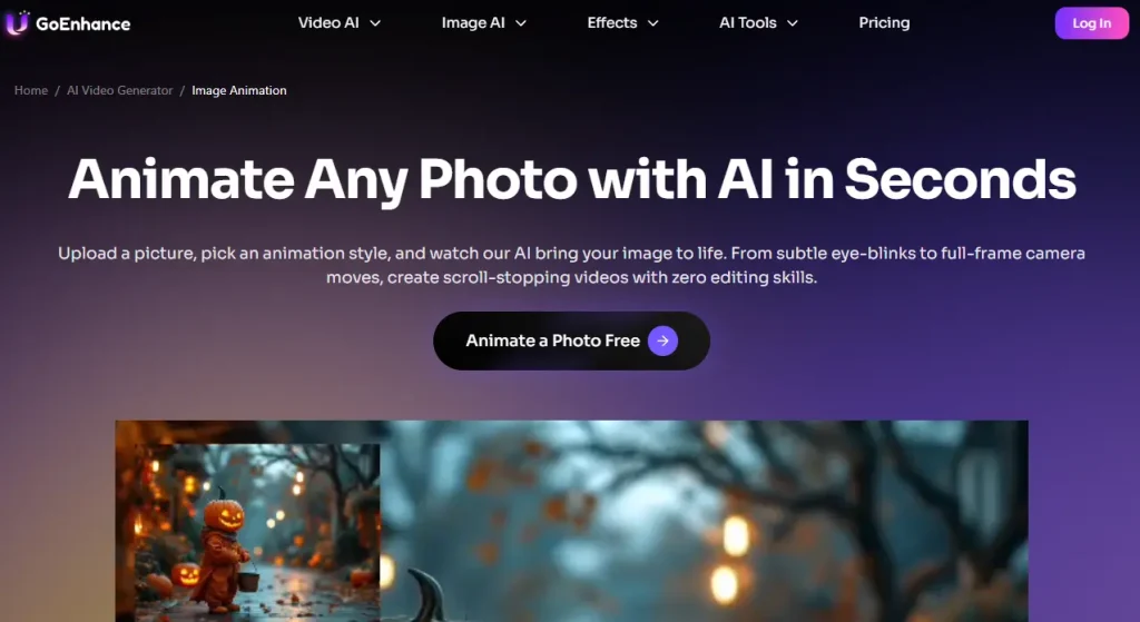 goenhance ai इमेज एनीमेशन