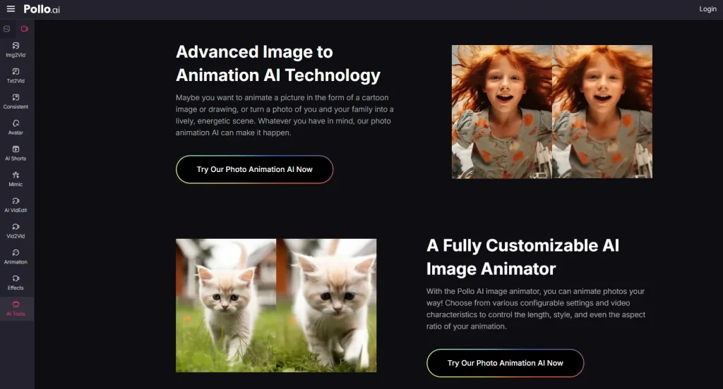 पोलो एआई फोटो एनीमेशन जनरेटर