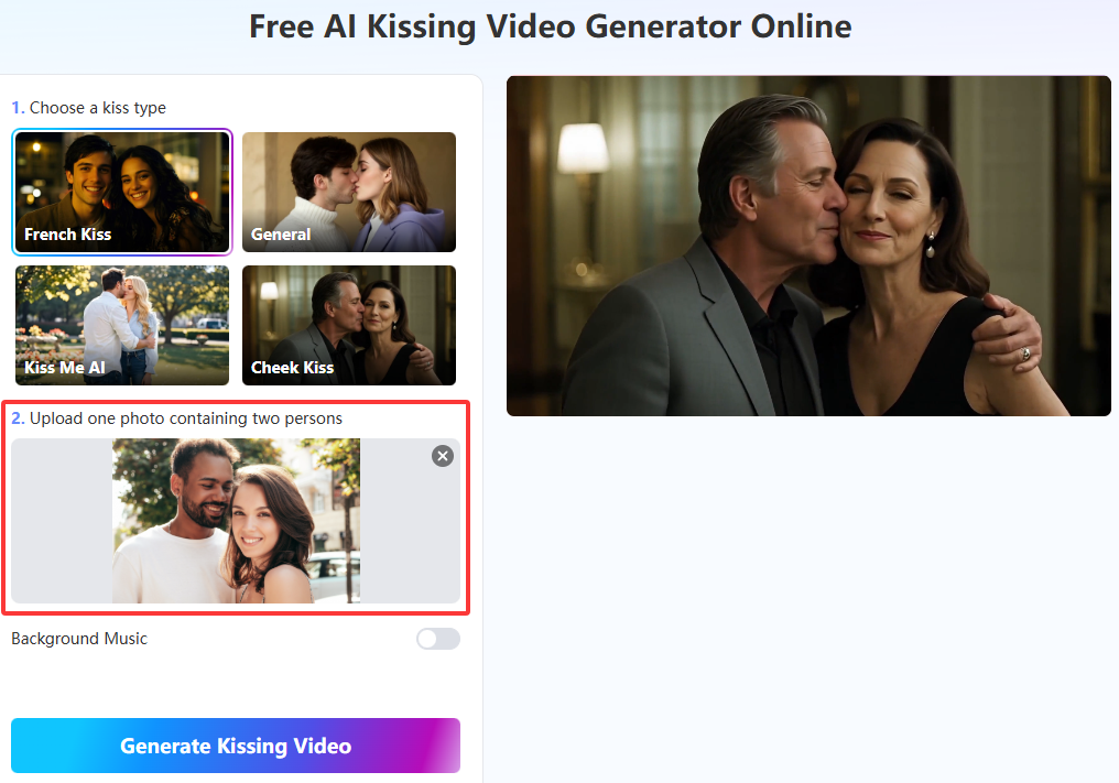 make ai kissing video