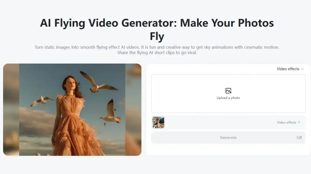 ai flying video generator insmind