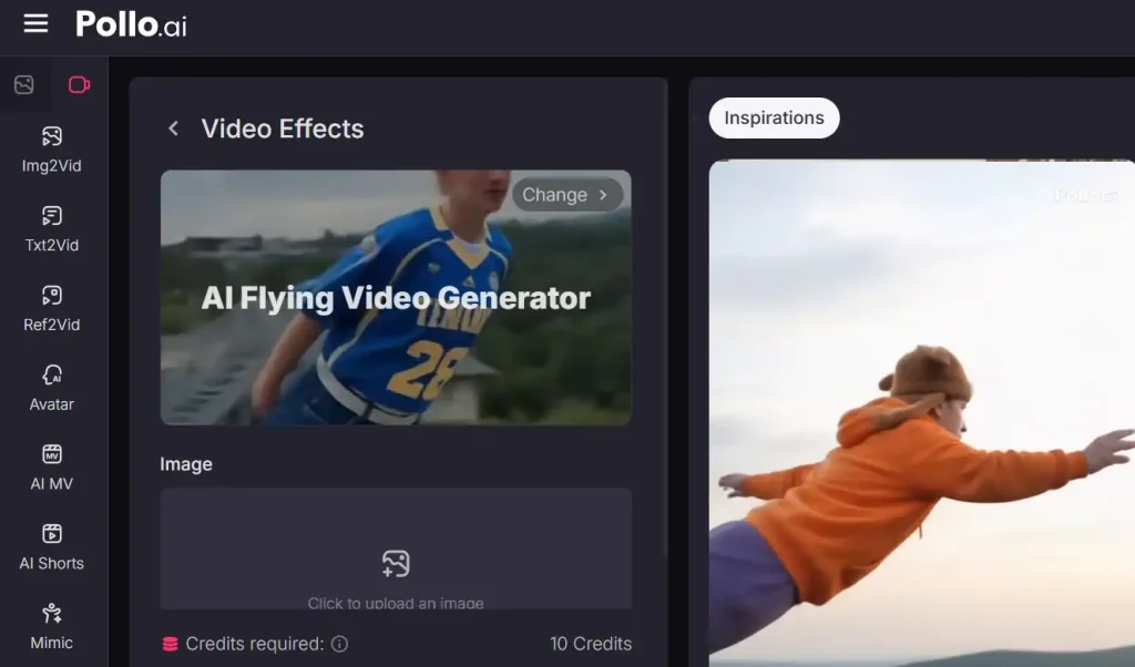 ai flying generator pollo ai
