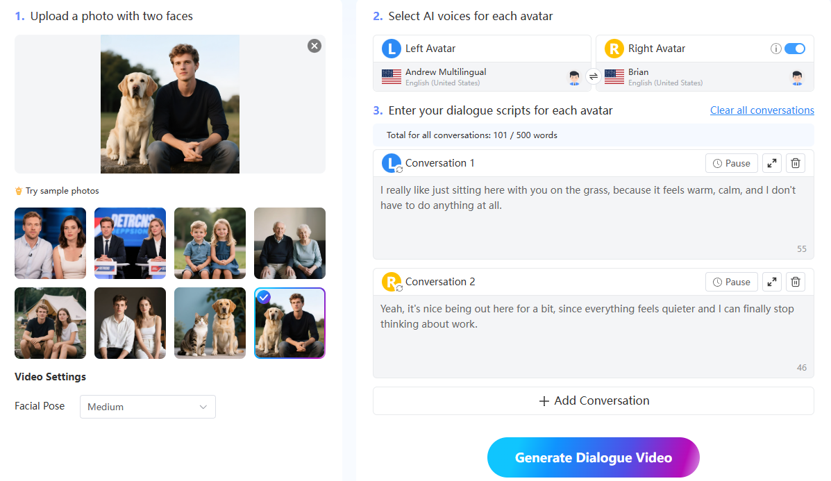 skapa avatar för talad dialog