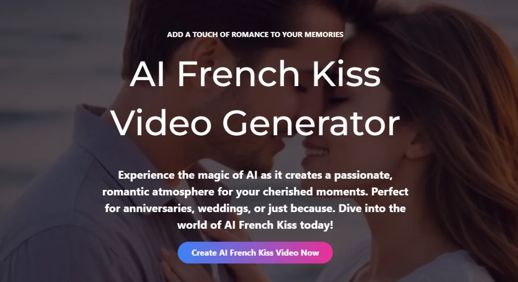 romantic kissing video, ai french kiss generator