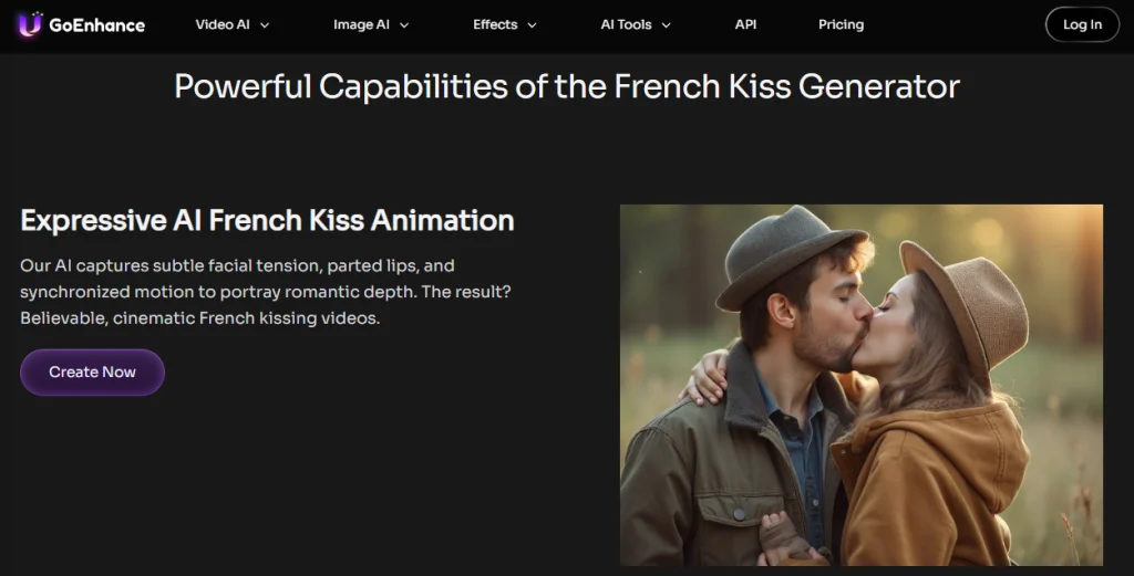 romantic kissing video, ai french kiss generator