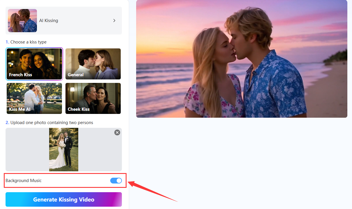 korte video van een tongzoen