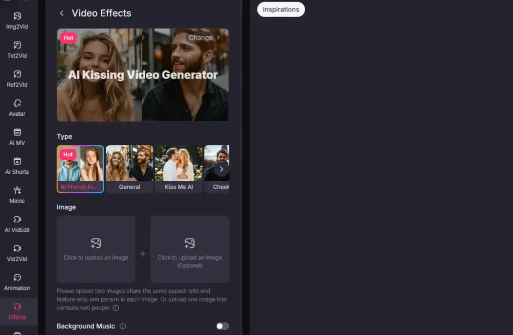 pollo ai kissing video creator