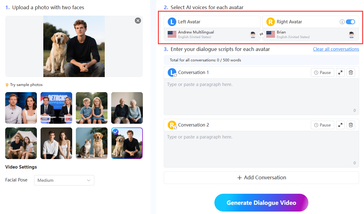skapa avatar för talad dialog