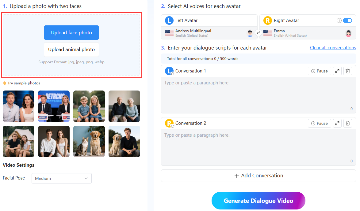 skapa avatar för talad dialog