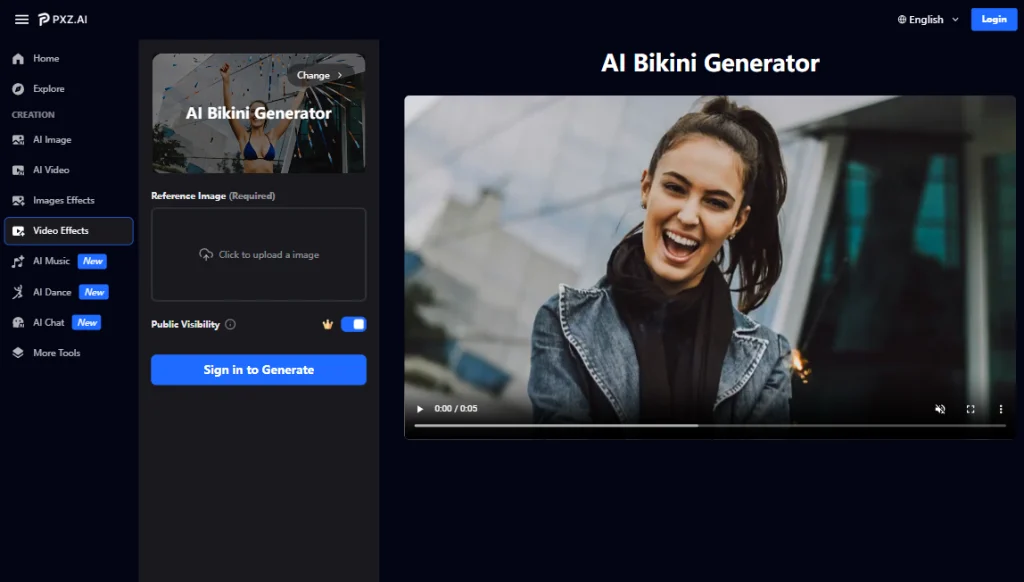 ai bikini video creator
