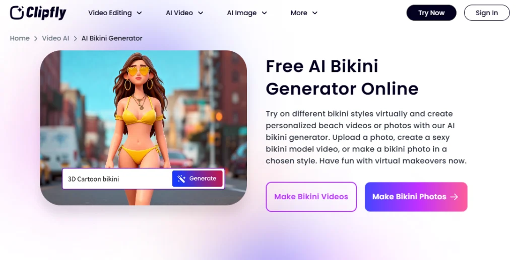 essayage de bikini, vidéo de bikini IA